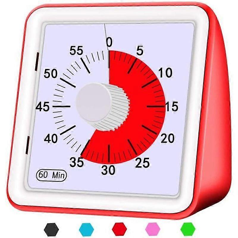 Visual Analog Timer Silent Countdown Time Management Tool for Kids and AdultsRed