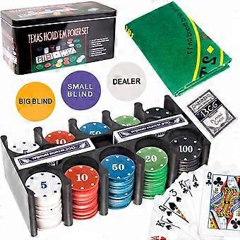 Conjunto de Poker 200 Marcadores & 2 baralhos - Noite de jogo multicolorida, Texas Hold'em Poker