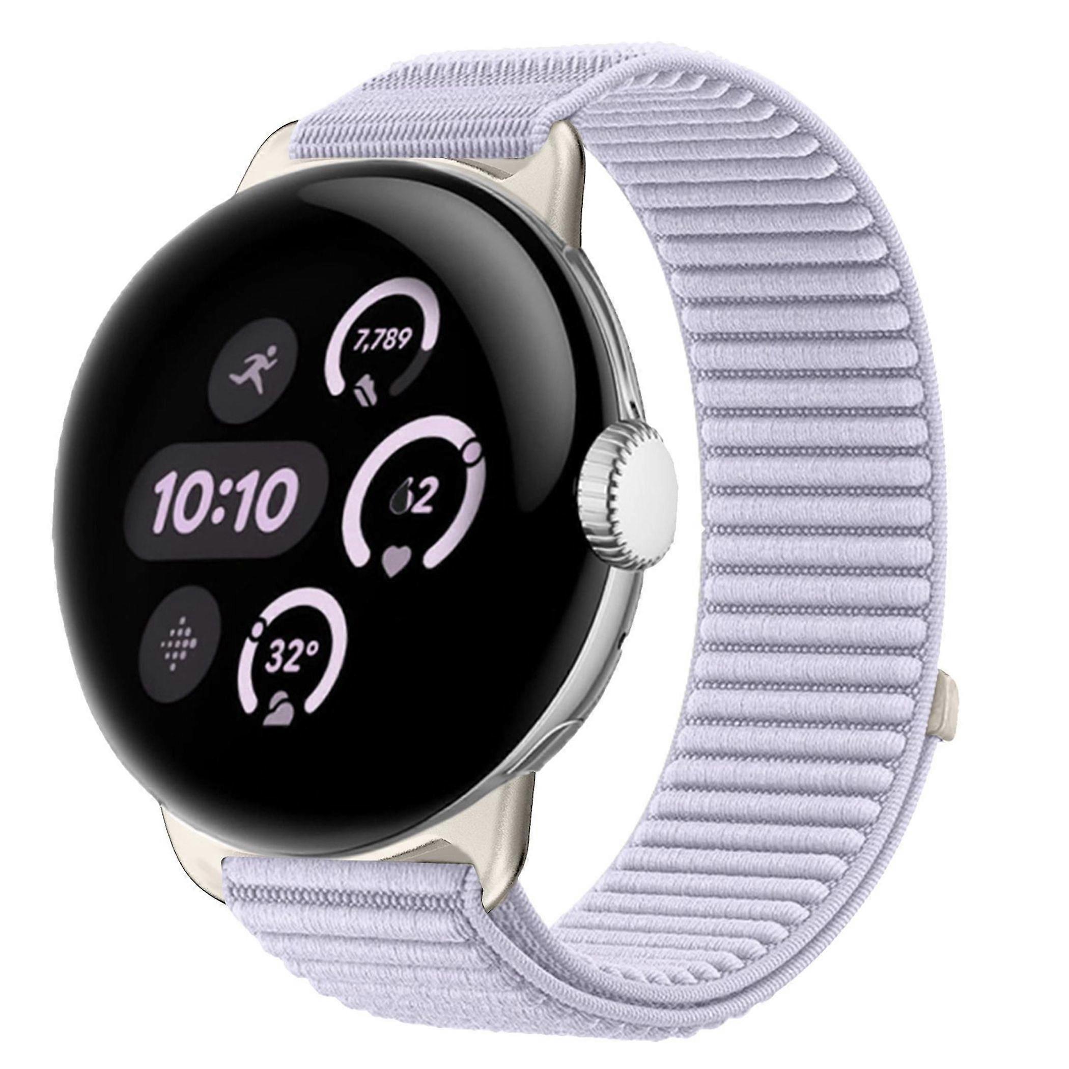 Nylon strap for Google Pixel Watch 4 / 3 45mm with Velcro closure, purple