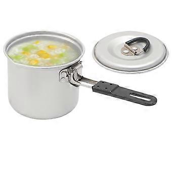 Camping Cookware Set Lightweight Aluminum Camping Pot 700ml Fast Heat Conduction Foldable Handle for Hiking and Outdoor Cooking