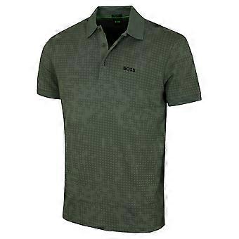 Hugo Boss Herr AO Zone Stretch Soft Heltryckt Golfpikétröja