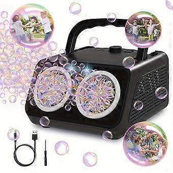 Automatic Bubble Blower Machine, Dual-Nozzle Electric Bubble Maker, 30,000+ Bubbles Per Minute, for Outdoor Parties and Backyard Fun, Plug-In or Batte