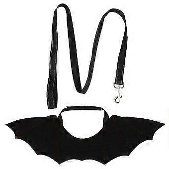 Pet Leash Cat Chest Strap Pull Rope Dog Vest Harness Rose Collars Chest Back Chest Strap Pet Supplies compatible with Helloween (Button Color Random)