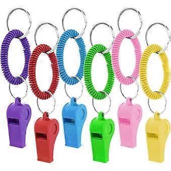 Buntes Sportpfeifen-Set für Kinder – 6-teilig mit dehnbarem Spiralarmband
