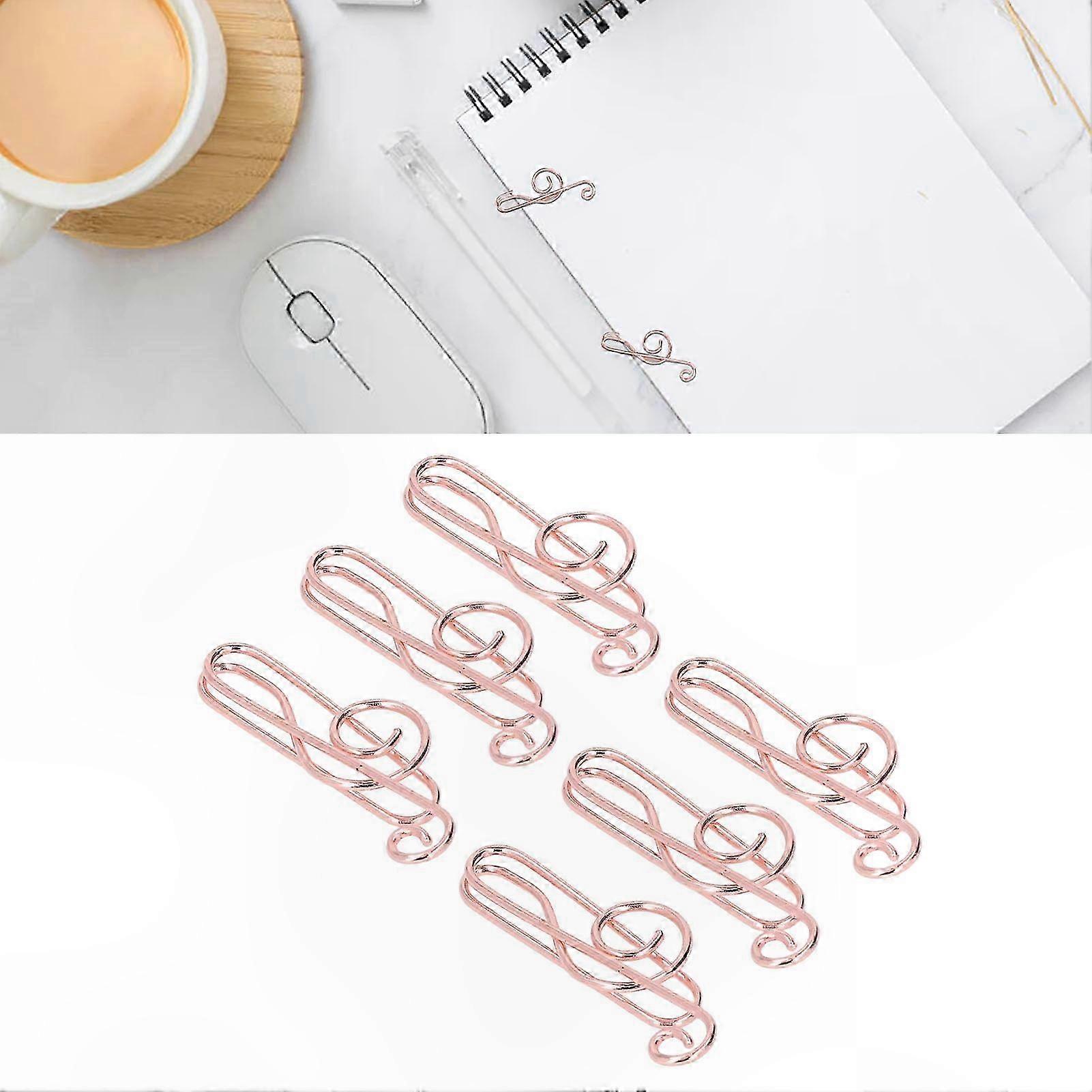 Rose Gold Electroplated Mini Note-Shaped Paper Clips, 100PCS