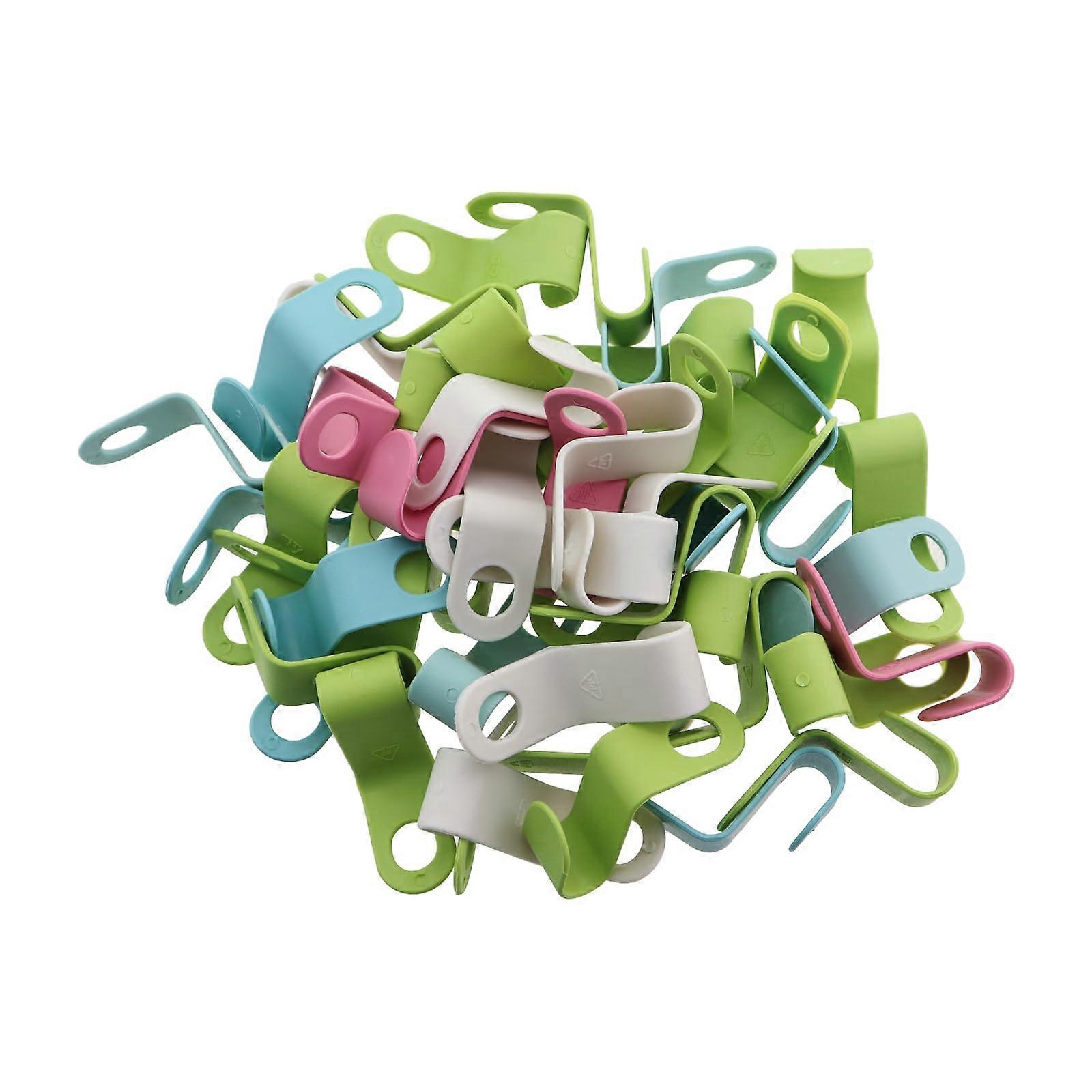 50PCS Mixed Color Hanger Attachment Hooks Plastic Space Saving Stackable Closet Extension Hooks