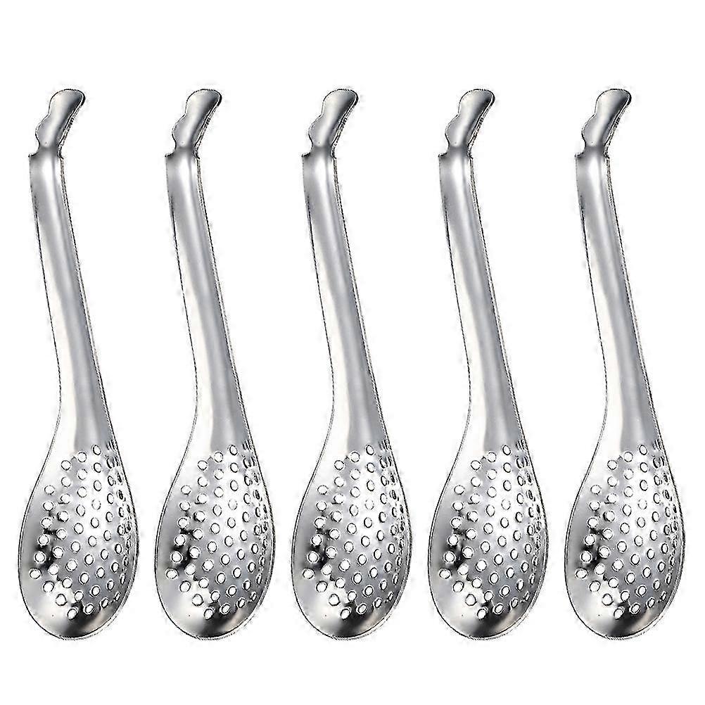 Silver Stainless Steel Caviar Colanders compatible with Kitchen Use 5Pcs Set