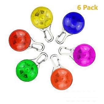 Clip-on Water Resistant LED Pet Collar Lights 6pcs 6 Colors for Night Walking Safety