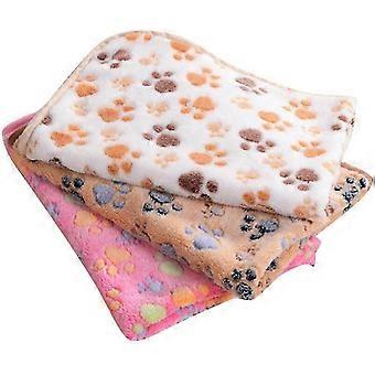 76x52cm 3pcs Soft Warm Animal Fleece Blanket Bed Mat Blanket Cushion Dog Puppy Animal Red