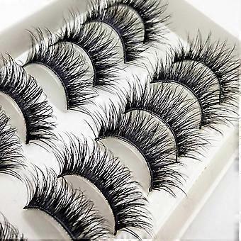 10 Pairs Reusable Synthetic Fiber False Eyelashes, Natural Thick Fake Lashes for Daily and Party Use