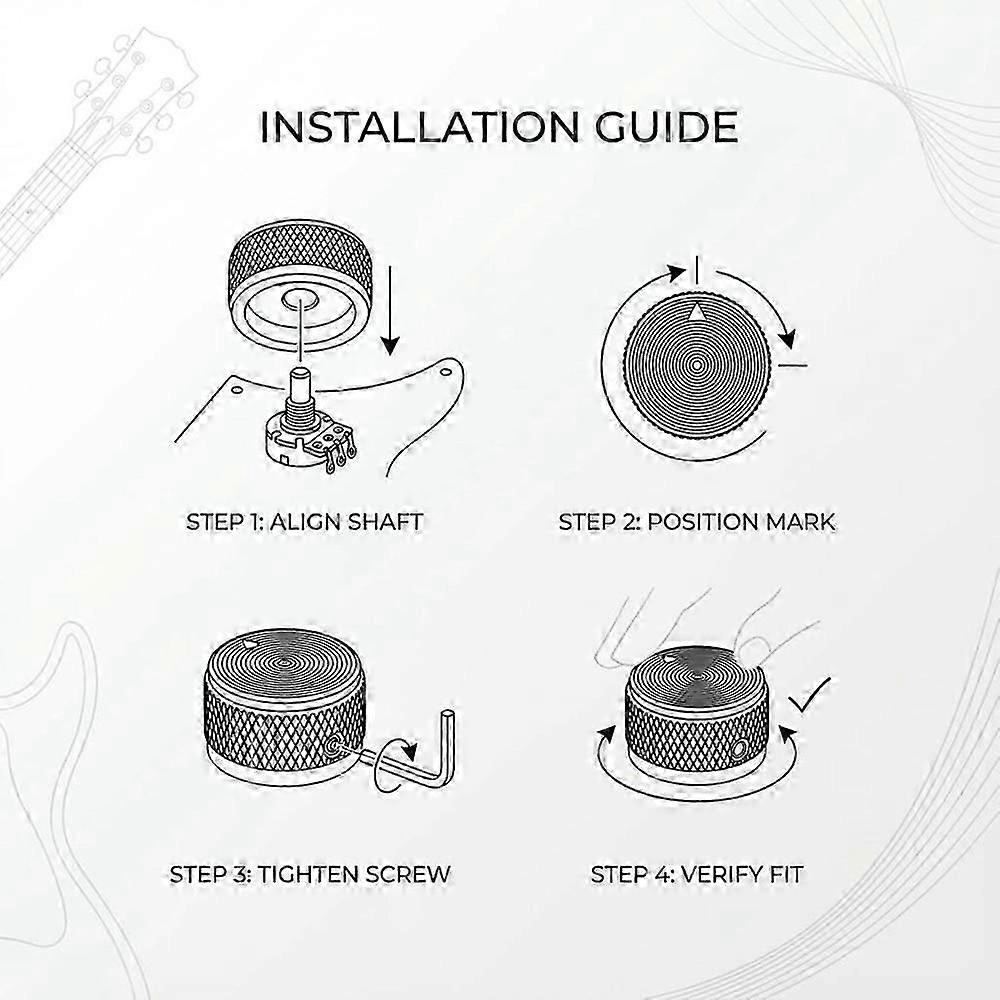 3Pcs Aluminum Guitar Knobs, Guitar Volume and Pitch Control Knobs, for Electric Guitar