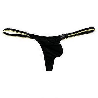 Atmungsaktiver Herren-Tanga aus Eisseide mit niedrigem Bund, einfarbige T-Back-Unterwäsche für Strand und Sonnenbaden