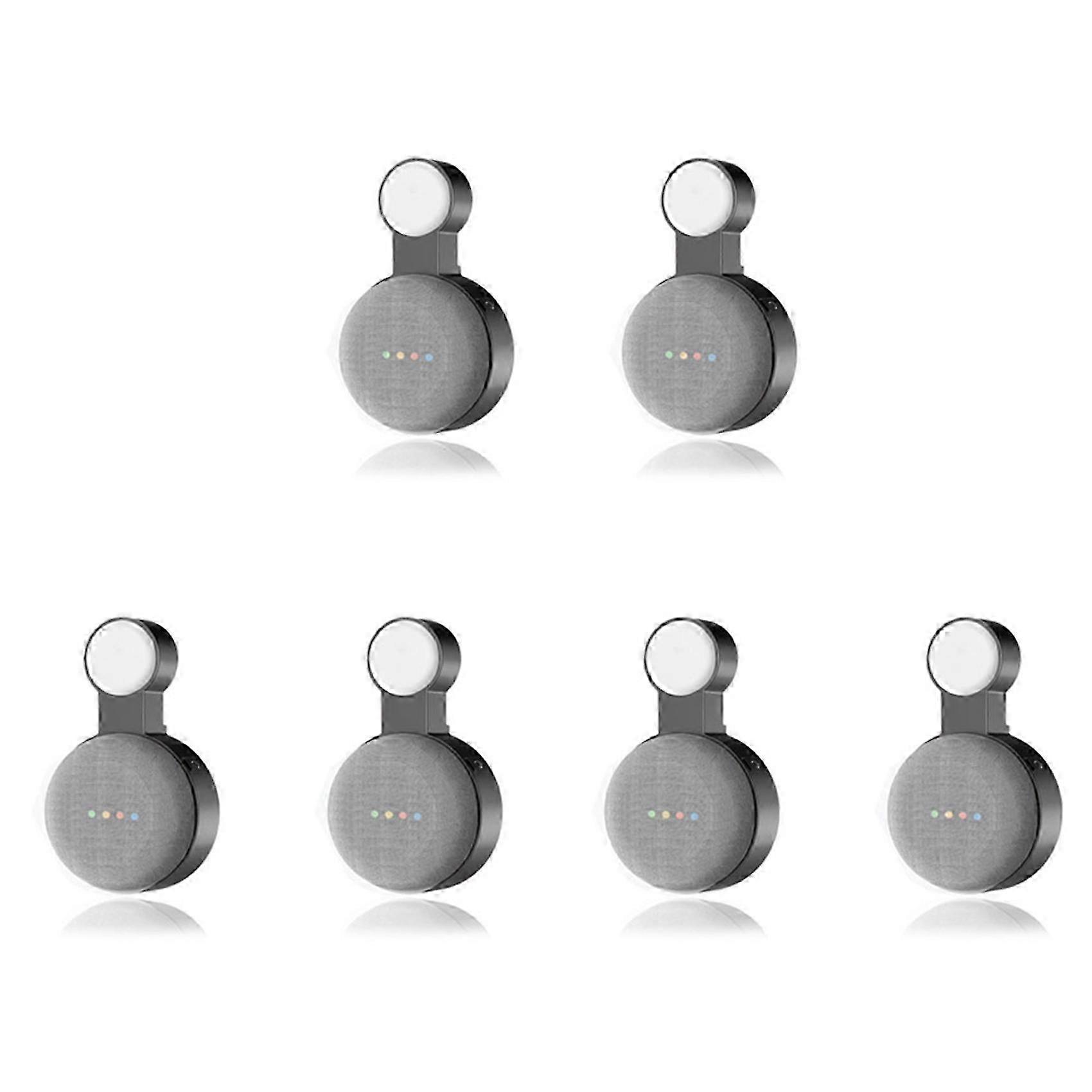 6Pcs Suitable compatible with Google Audio compatible with Google Nest Mini Wall Bracket Second Generation Socket Hanging Hanger Bracket-Black