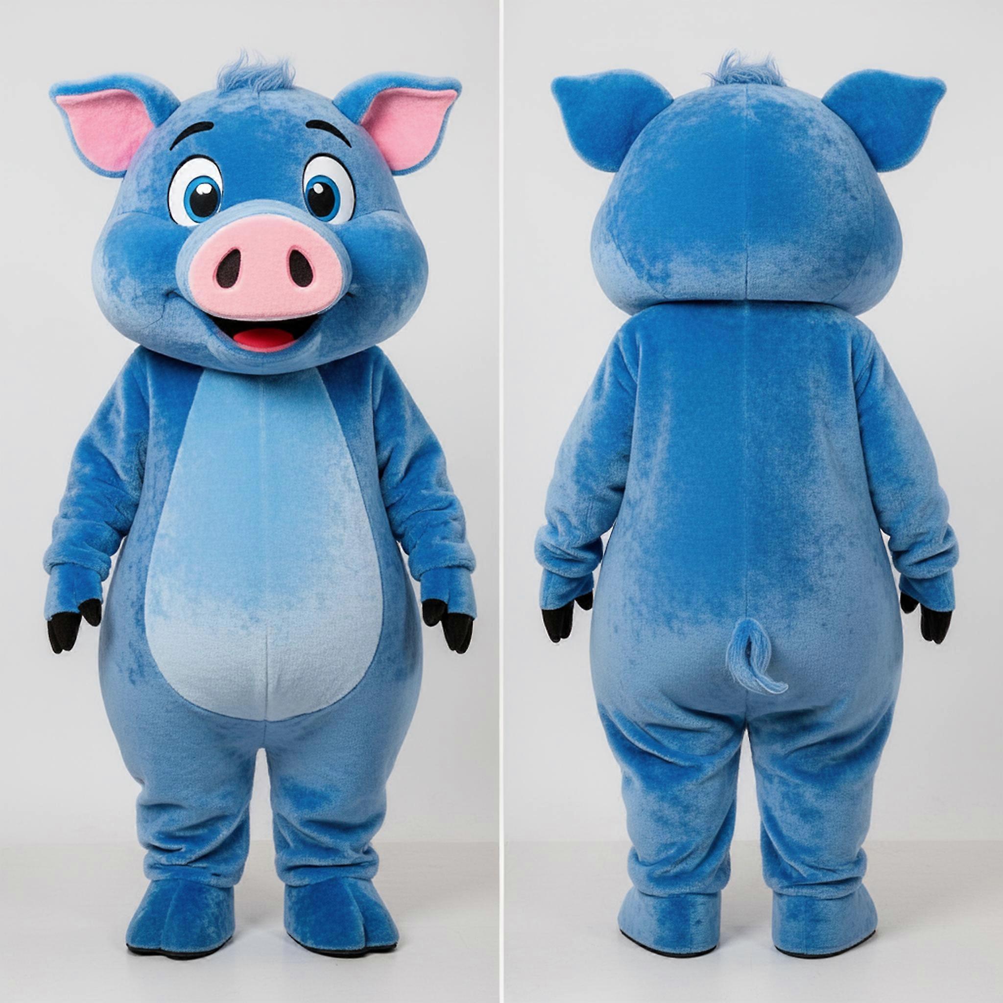 MASTICOT Sky Blue Cartoon Sow Mascot