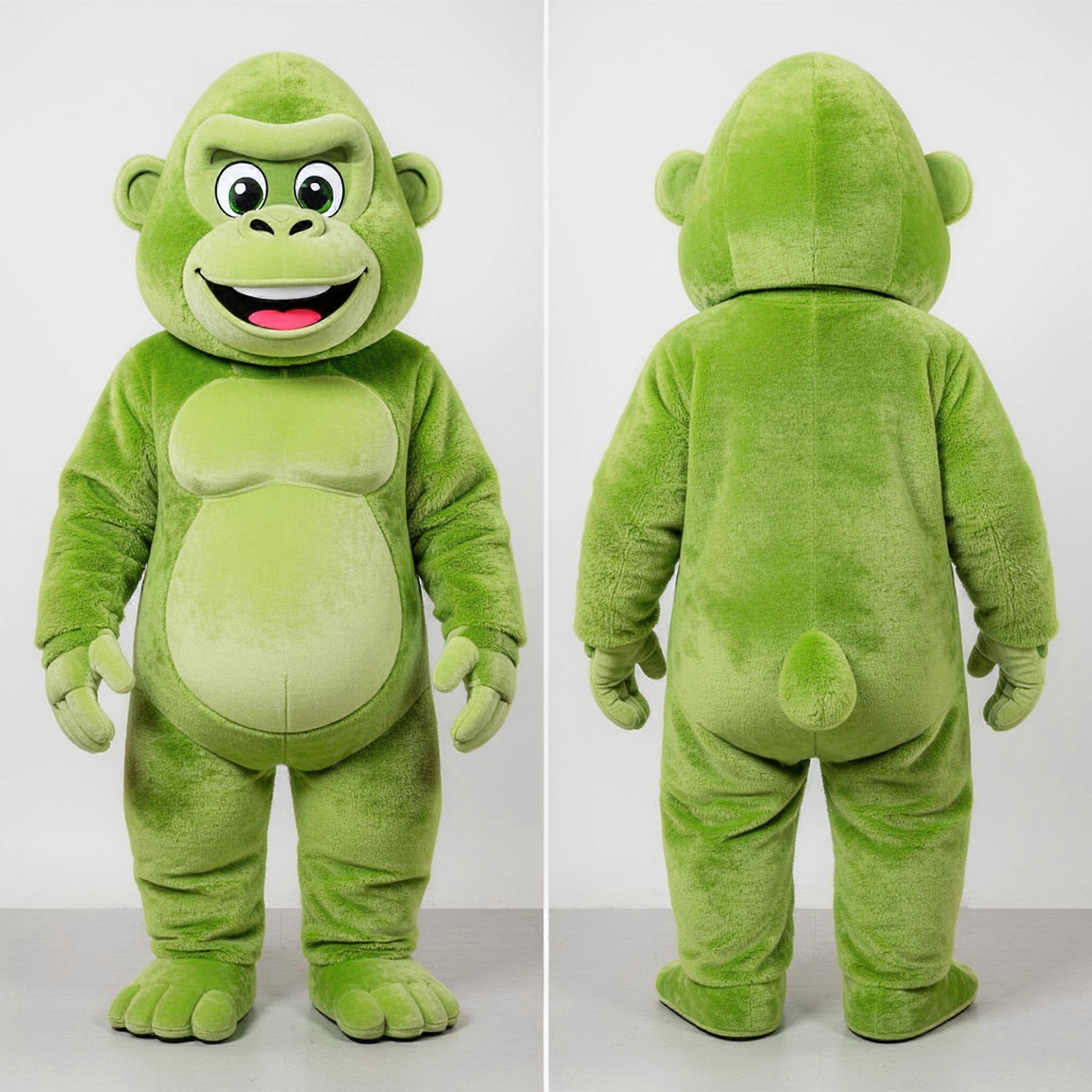 MASTICOT Lime Green Friendly Gorilla Mascot