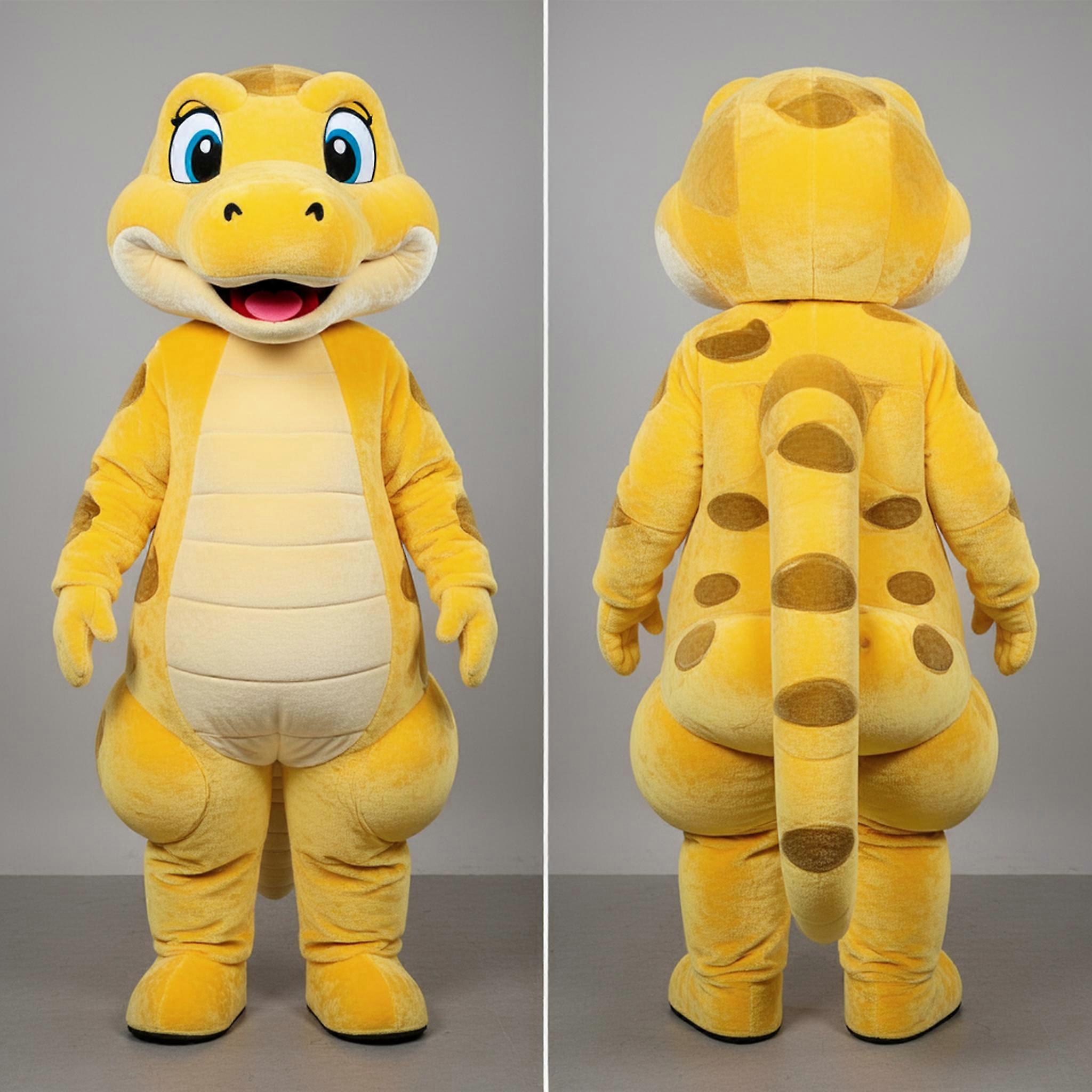 MASTICOT Yellow Coiled Python Mascot
