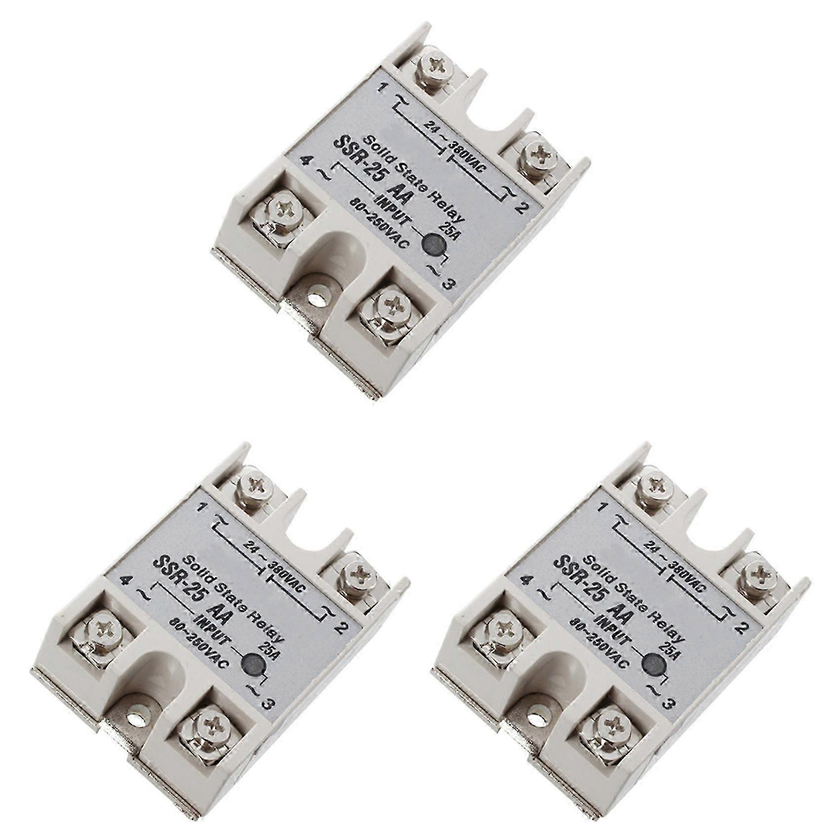 3X SSR-25AA 80-250V 25A Machinery Control AC Solid Module State Relays