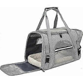 Portabebés, jaula plegable transpirable para perros con correas ajustables Bolsa de transporte para perros para gatitos Cachorro Conejo, Gris