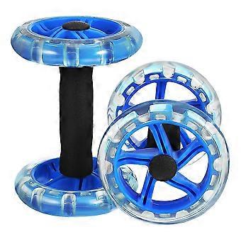 Twin-Wheel magestyrkende fitness mageformingshjul for menn og kvinner (blå) zddk