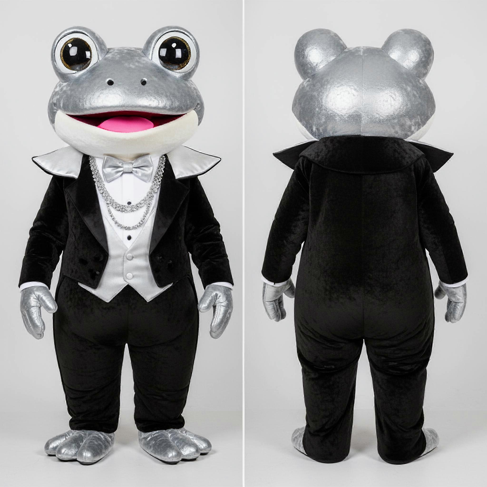 MASTICOT Silver-Faced Tuxedo Frog Mascot