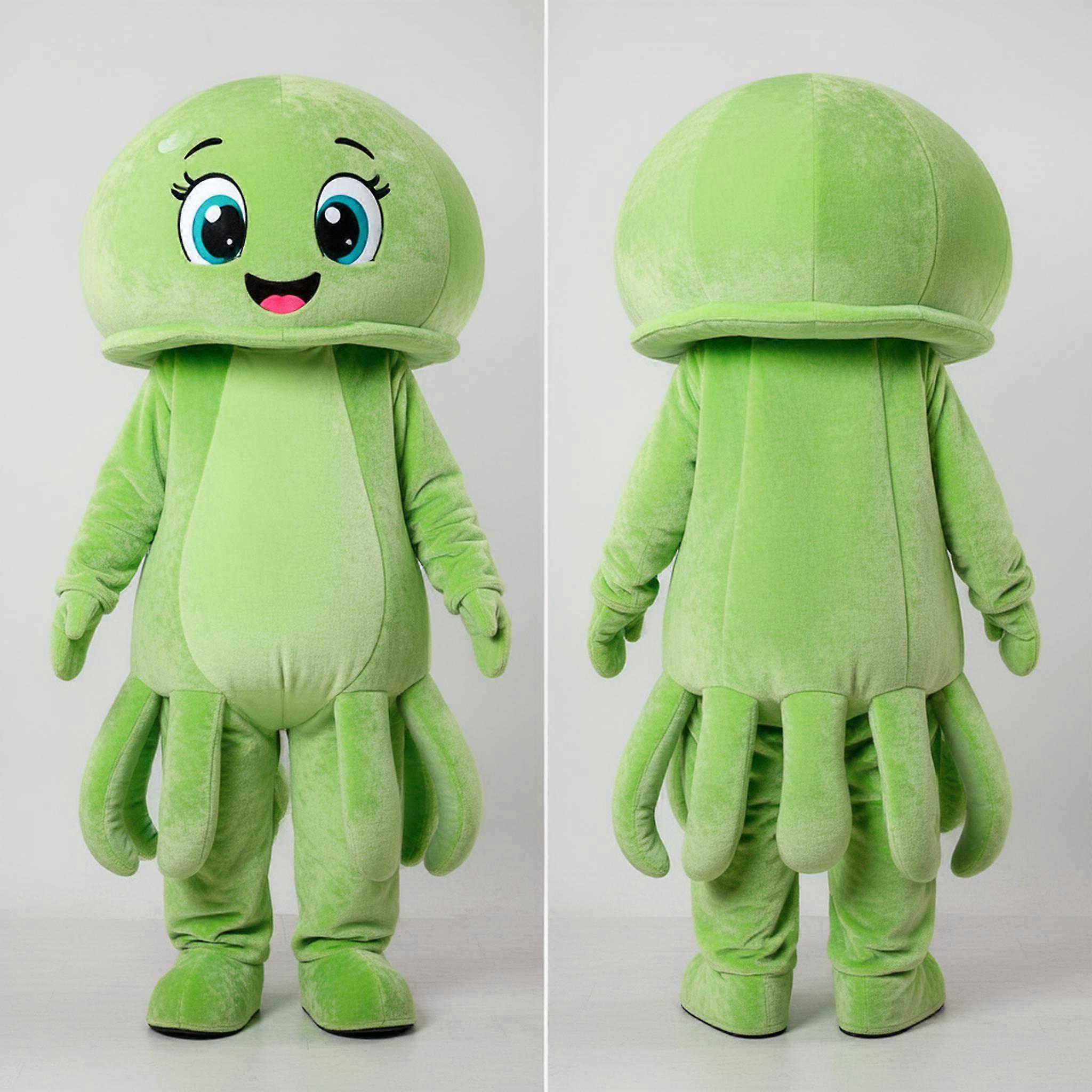 MASTICOT Lime Green Rounded Jellyfish Mascot