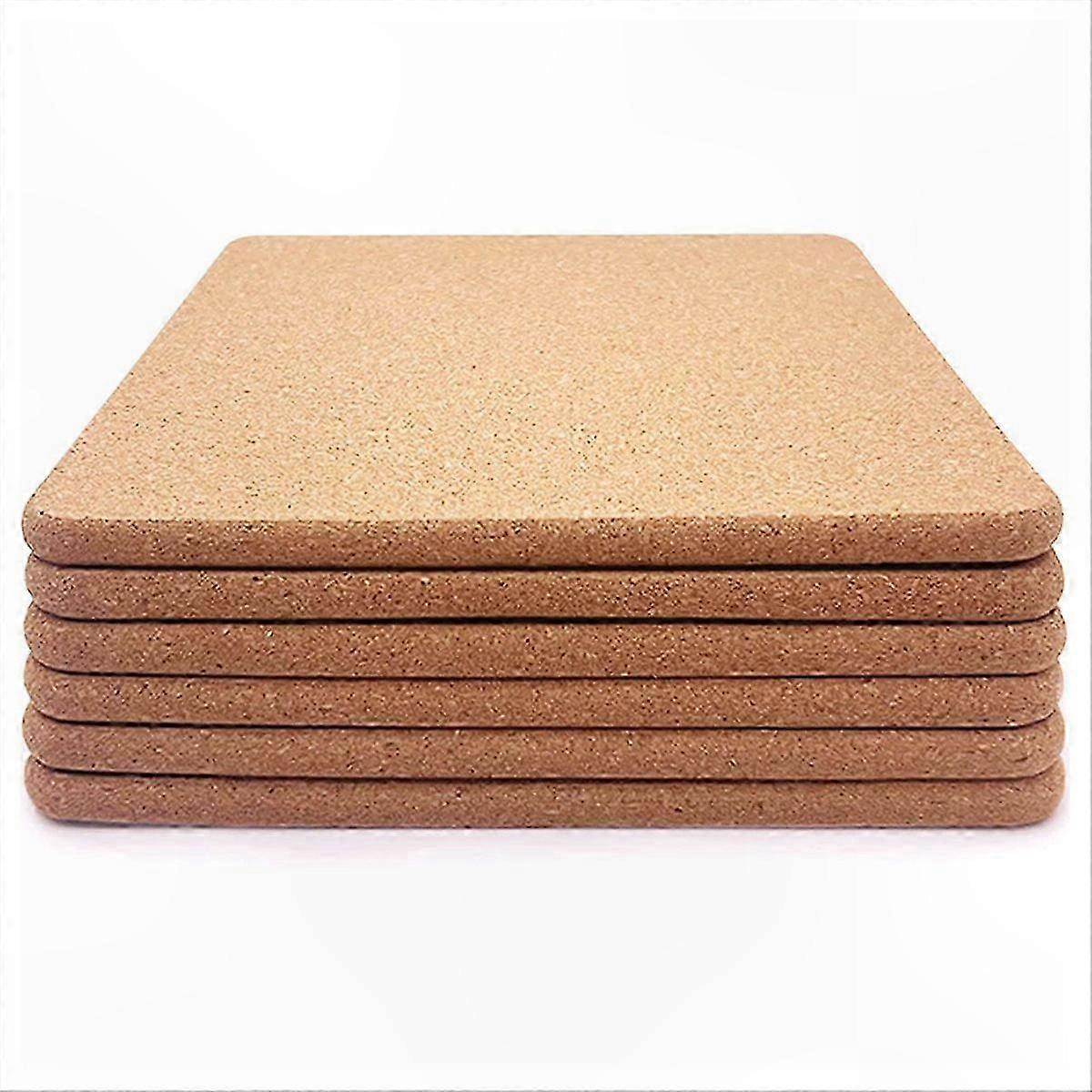 Cork Trivet, 6-Pack High Density Thick Square Pot Protector Set