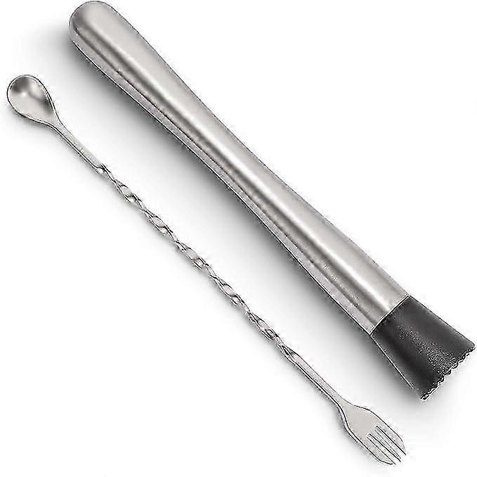 Nylon-Head Muddler Stainless Spoon Set