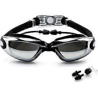 Swimming goggles. Swimming goggles with attached earplugs compatible with adult men, women, and children 8+ - Leak-proof. Anti-fog. UV protection - Fr