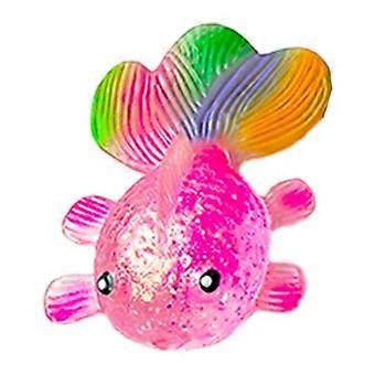 Goldfish Squeeze Toy Glitter Rainbow Stress Relief Sensory Fidget TPR for Kids and Adults