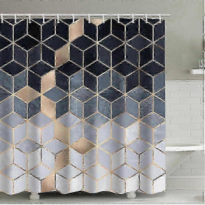 Gradient Blue Golden Line Shower Set