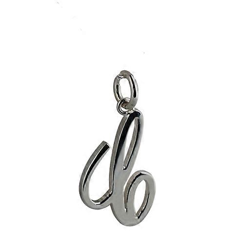 Silver 22x14mm plain Palace script Initial C Pendant