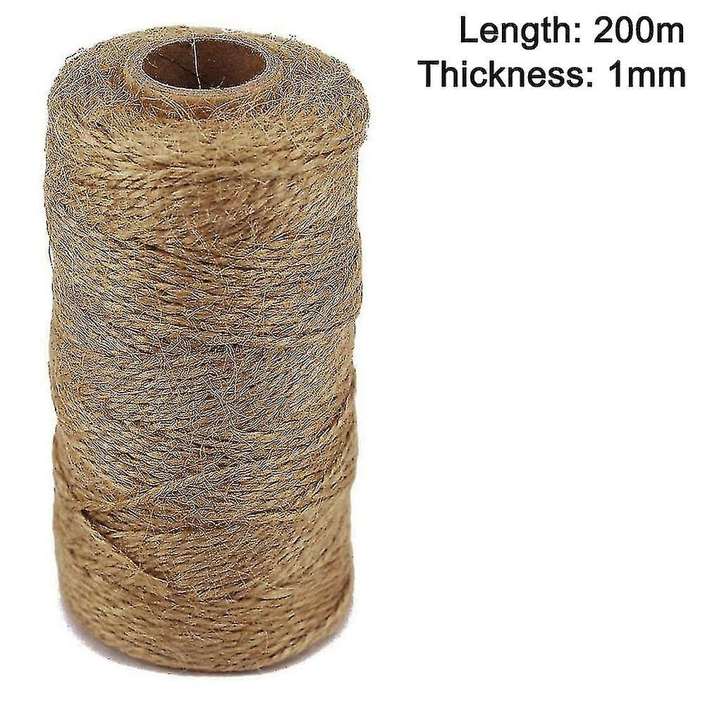 200m Natural Jute Cord, 1mm Craft Cord Decorative Cord Cord