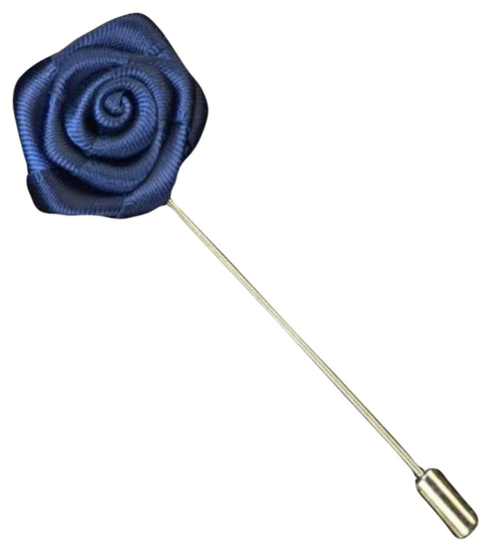 Bassin and Brown Rose Jacket Lapel Pin - Navy