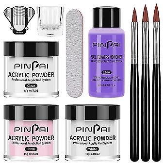 40ml Colores de uñas acrílicas con pincel Nails Art Starter Juego de regalo Herramientas de manicura