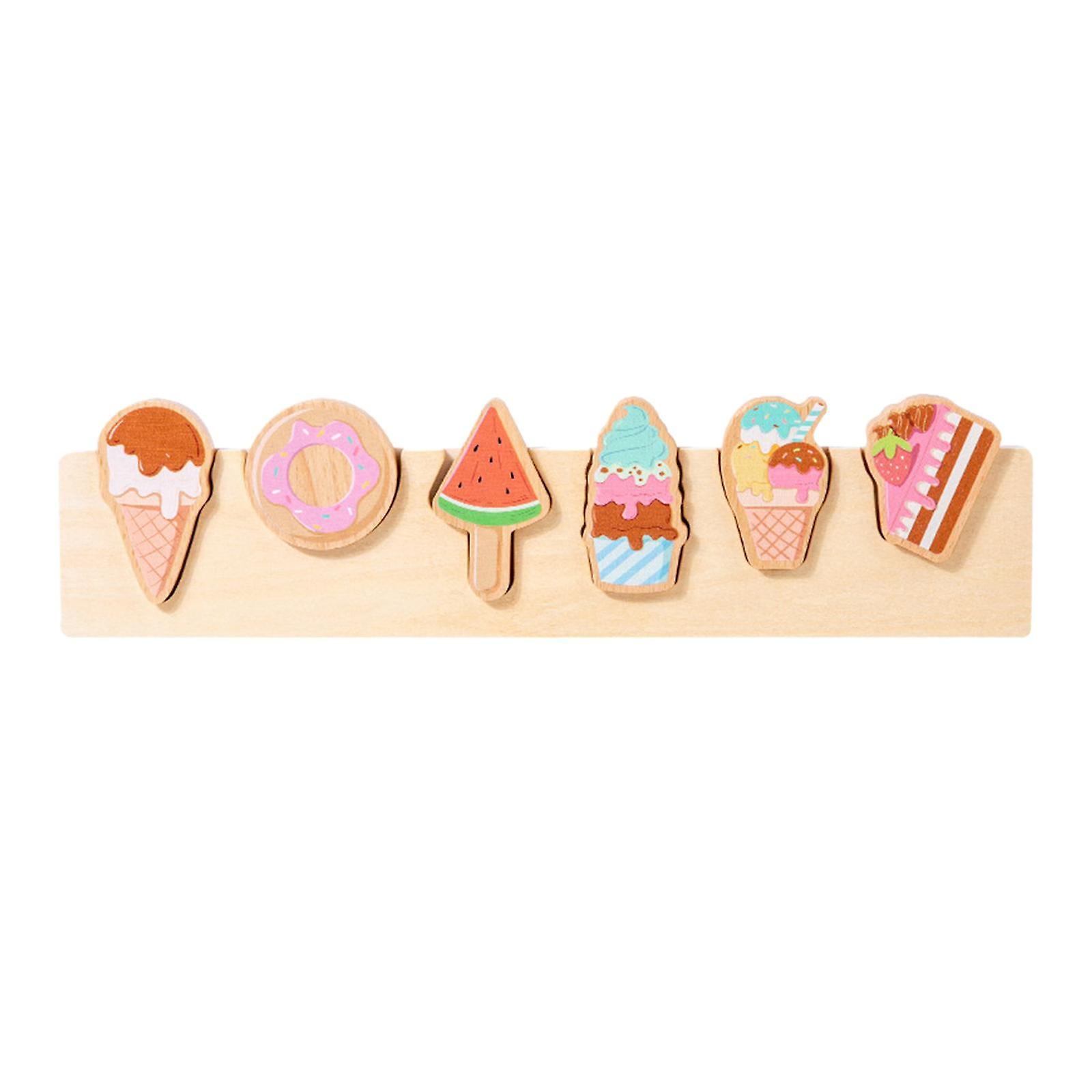 Puzzle Matching Board Toy Desktop Game for Preschool 1 2 3+ Year Old Dessert