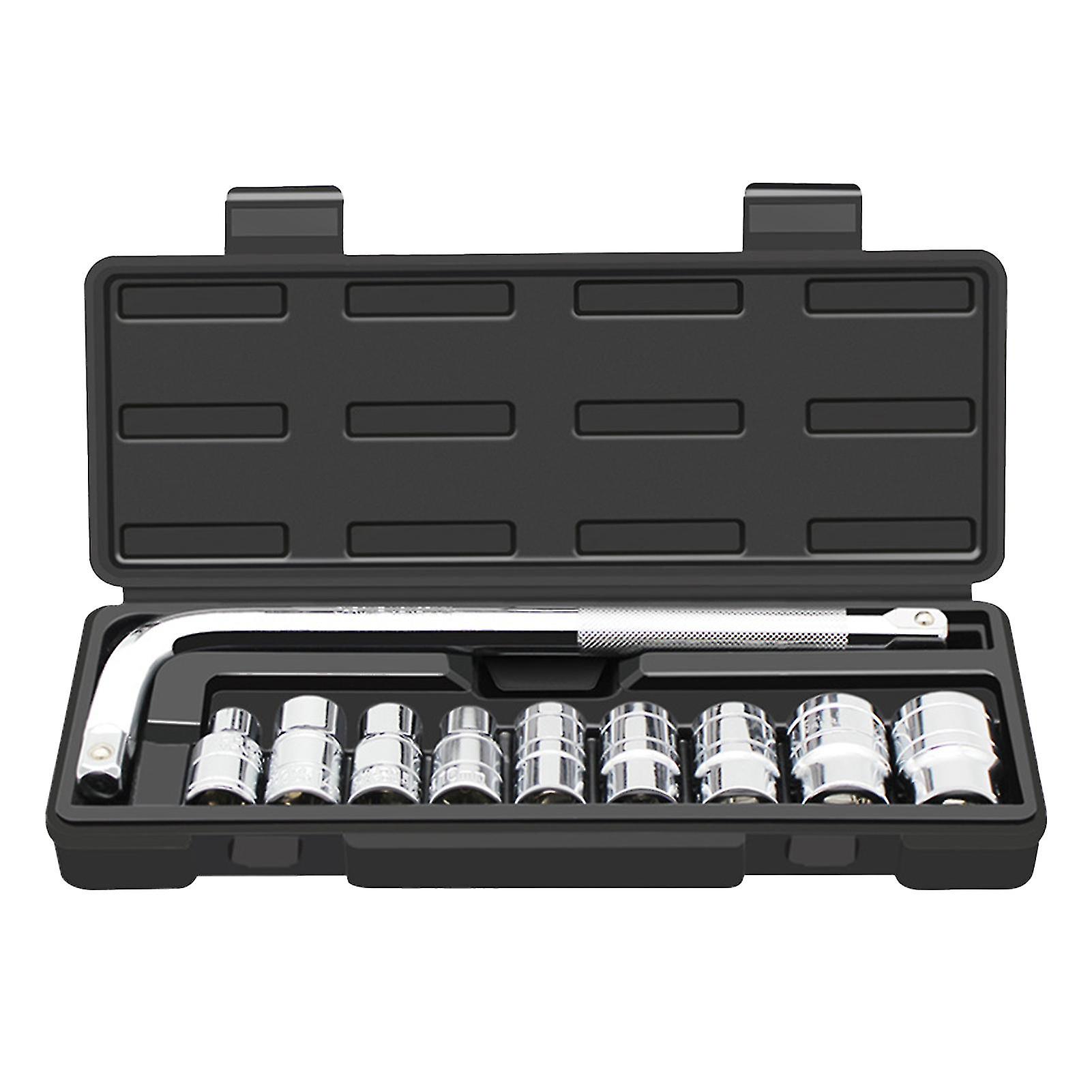 10pcs Socket Wrench Square Head Tire Removal Workshop Equipment Car Multifunctional Socket Wrench Kit For Car