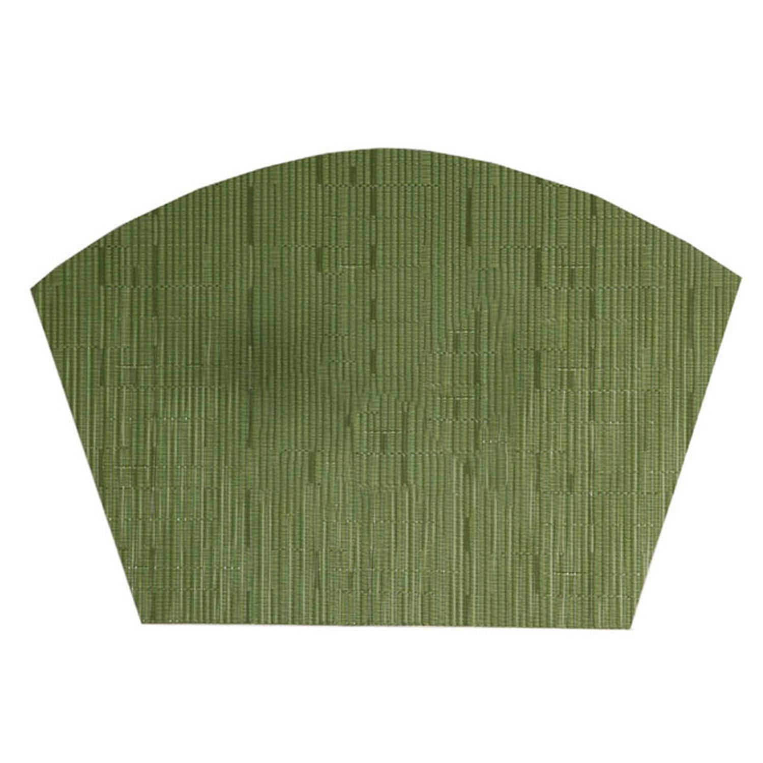 ZHOUBA Fan-Shaped Place Mat Oil Resistant Polyester Dining Room Cup Coaster Kitchen Supplies Green
