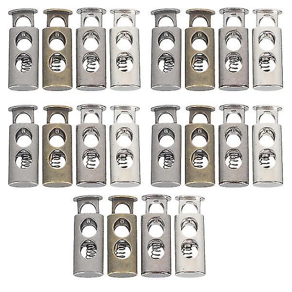 20pcs Spring Cord Locks Adjustable Drawstring Metal Buckles Universal Lanyard Toggles