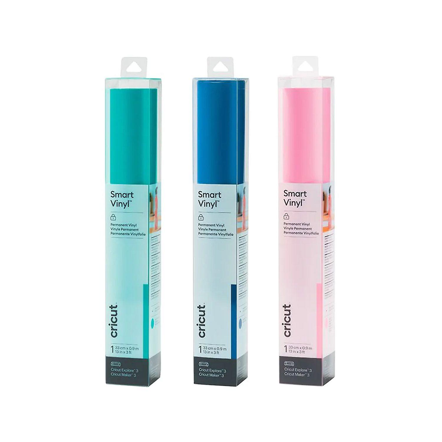 3 permanent vinyls 91 x 33 cm - Aqua, blue, light pink