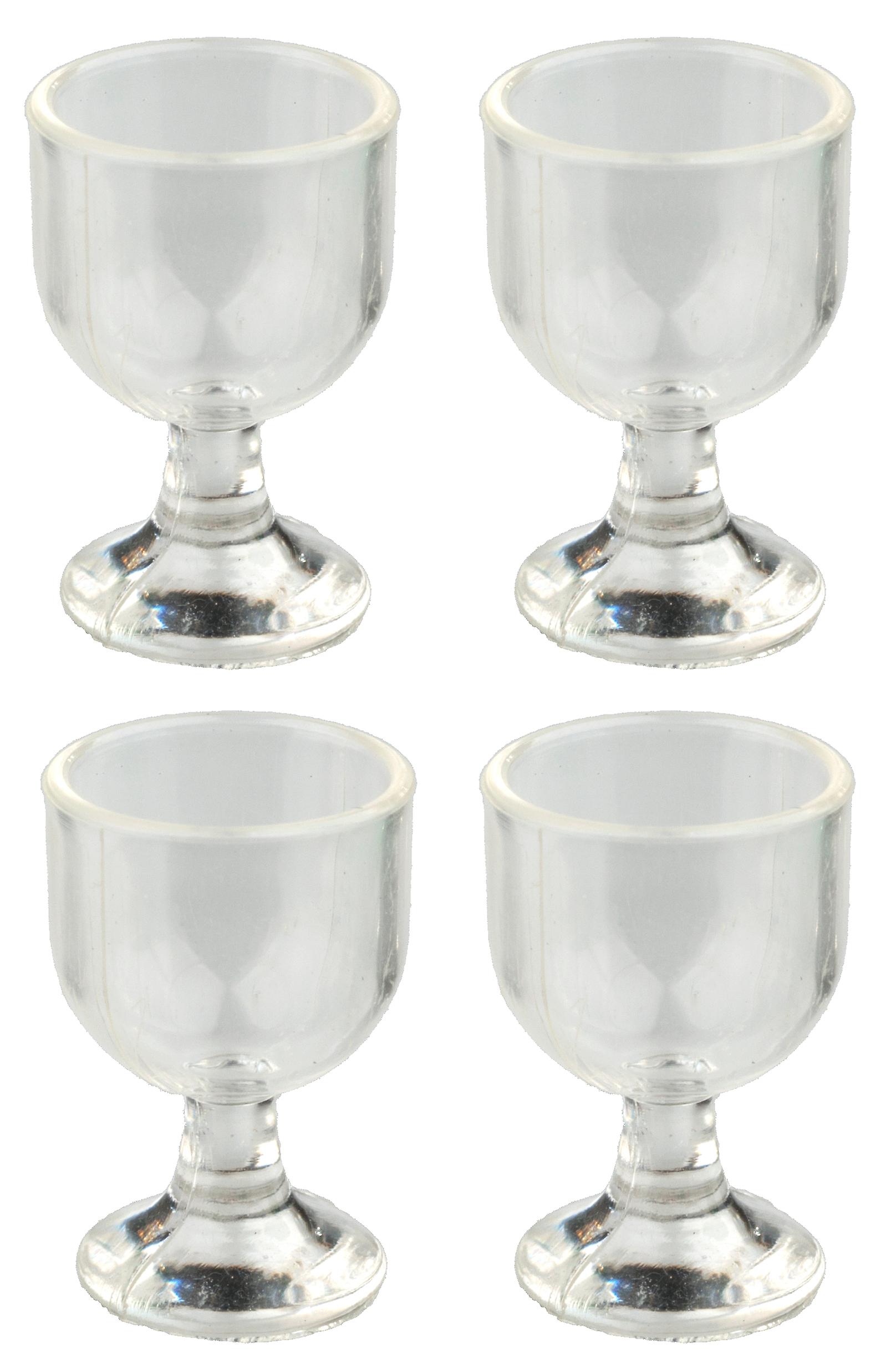 Dolls House 4 Empty Stem Wine Glasses Miniature Bar Dining Room Accessory 1:12