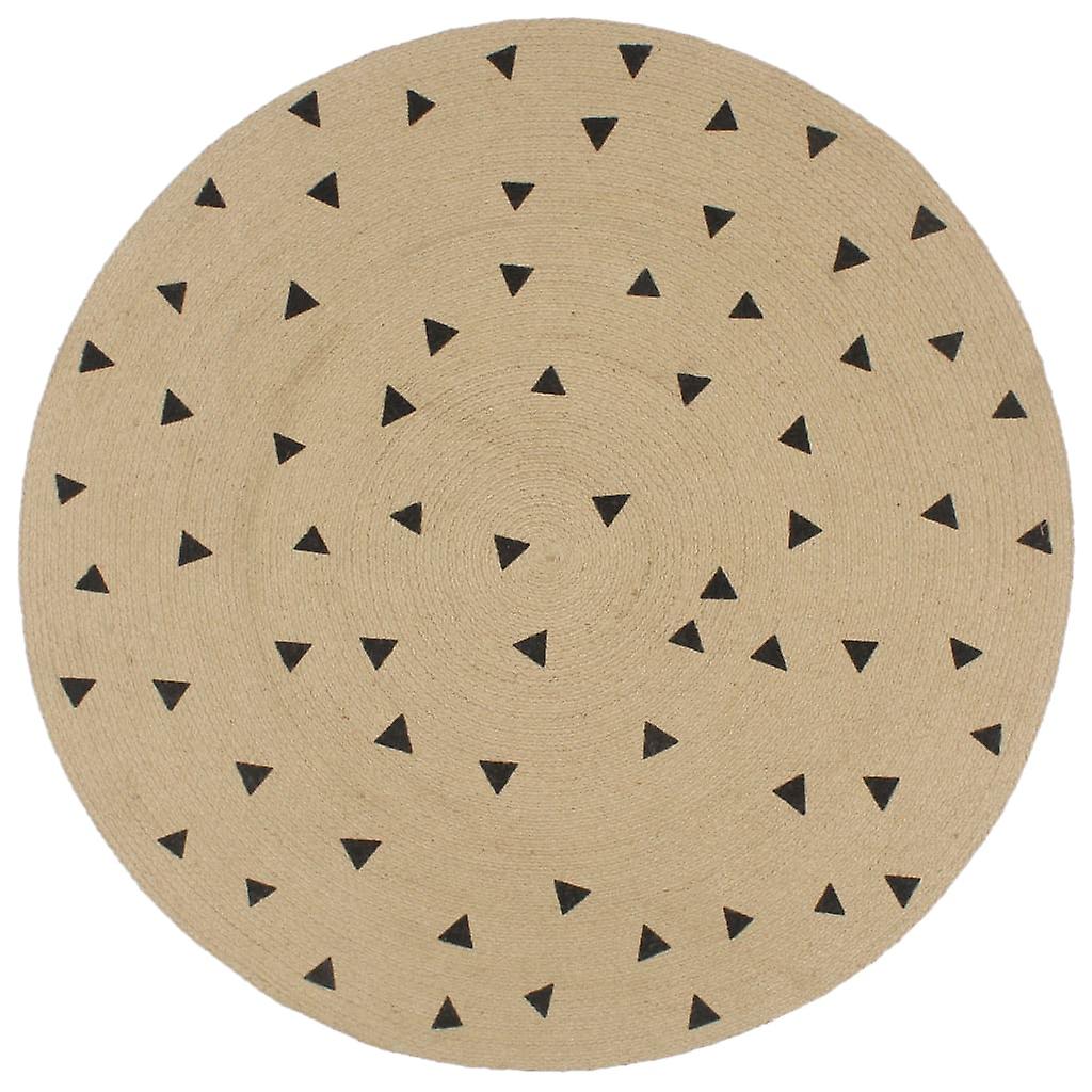 Rug Handmade Jute with Triangle Pattern 120 cm