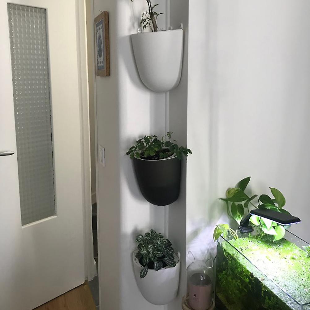 Corner Wall-Mounted Self-Watering Flowerpot, 20cm Height, Plastic