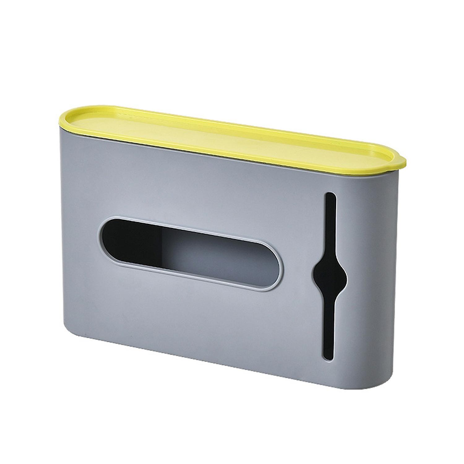 1 Set Garbage Bag Box with Lid Strong Load-bearing Punch-free Visual Window Wall-mounted Rubbish Bag