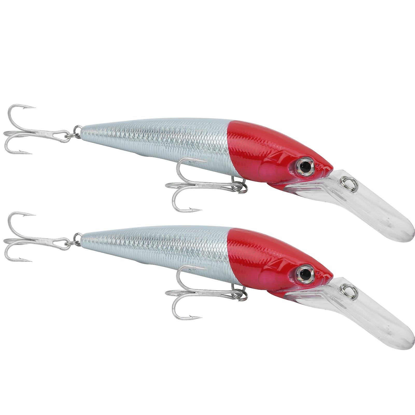 2Pcs Plastic Artificial Simulation Deep Diving Minnow Simulation Lure Bait Fishing Accessory1#