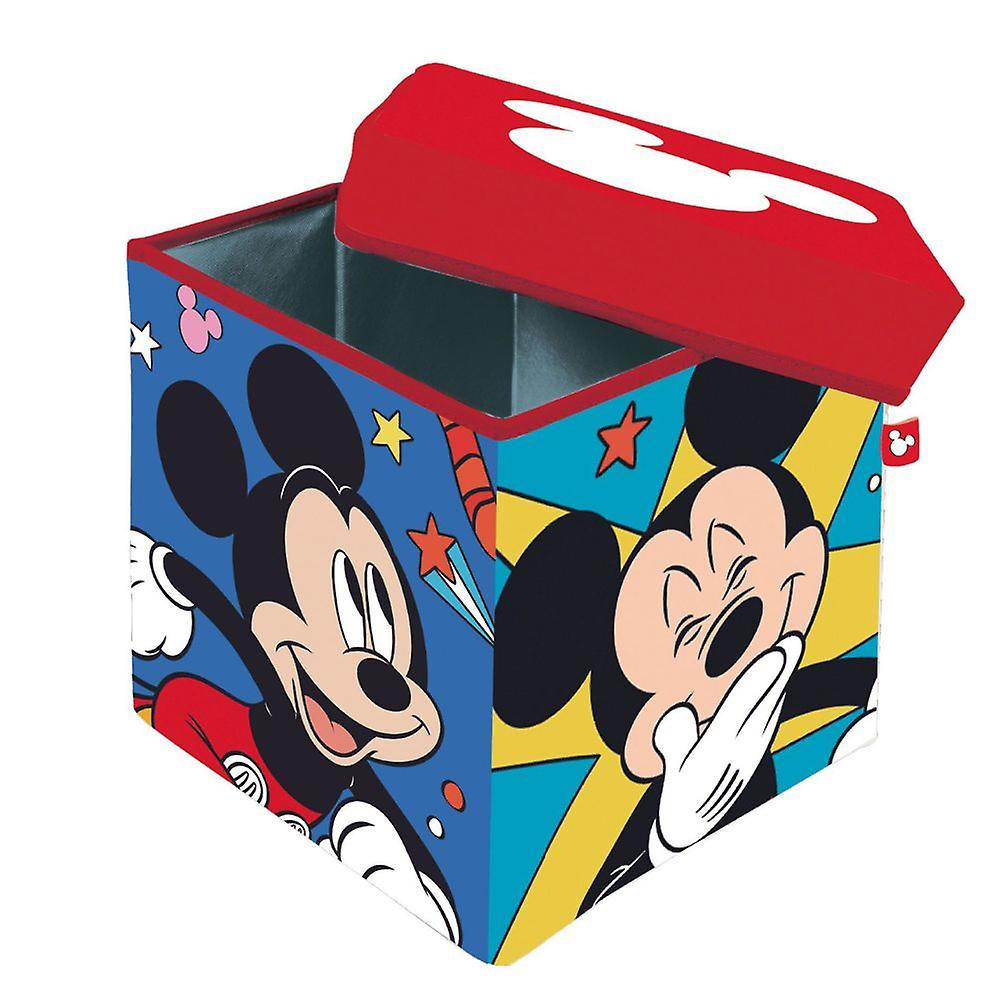 Mickey Mouse Πουφ Κάθισμα και Κουτί Παιχνιδιών Αποθήκευσης 30x30x30cm
