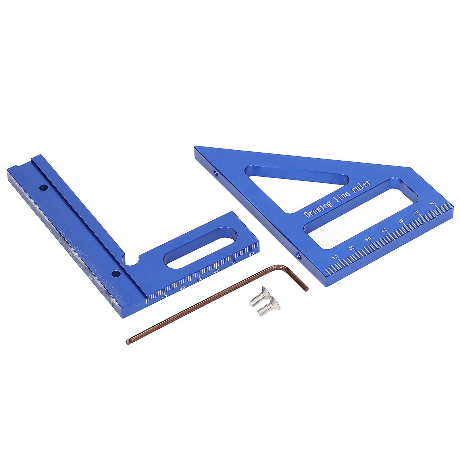 YUMILI Angle Measuring Ruler 45 90 Degree Accurate Efficient Measurement Aluminium Alloy Mitre Gauge for Woodworking