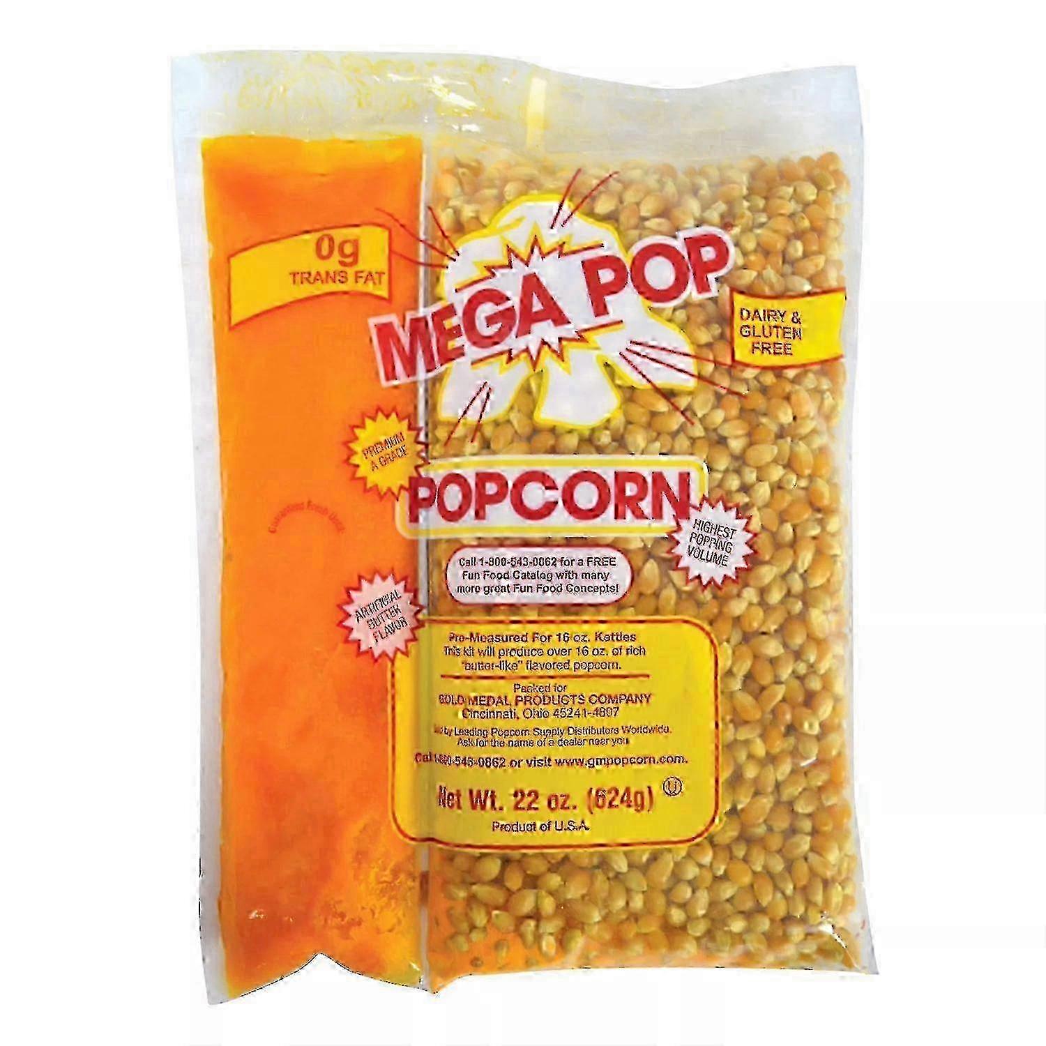 Gold Medal Mega Pop Corn, Oil And Salt Kit Case, 20 Ea