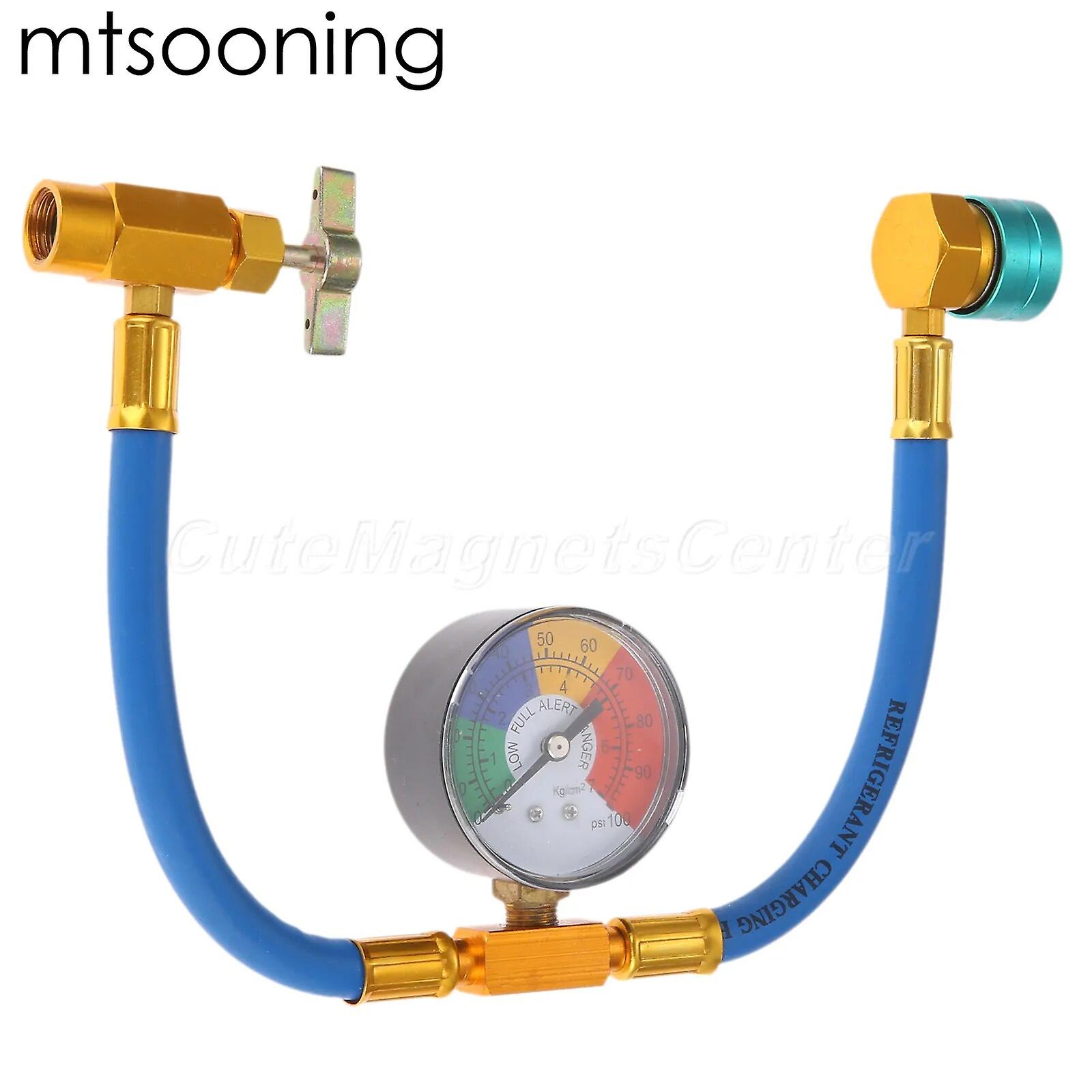 Mtsooning A/C R-1234yf Charge Hose with Universal Gauge Coupler Kit for Car Air Conditioning Refrigerant Pressure Feed Hose~9814