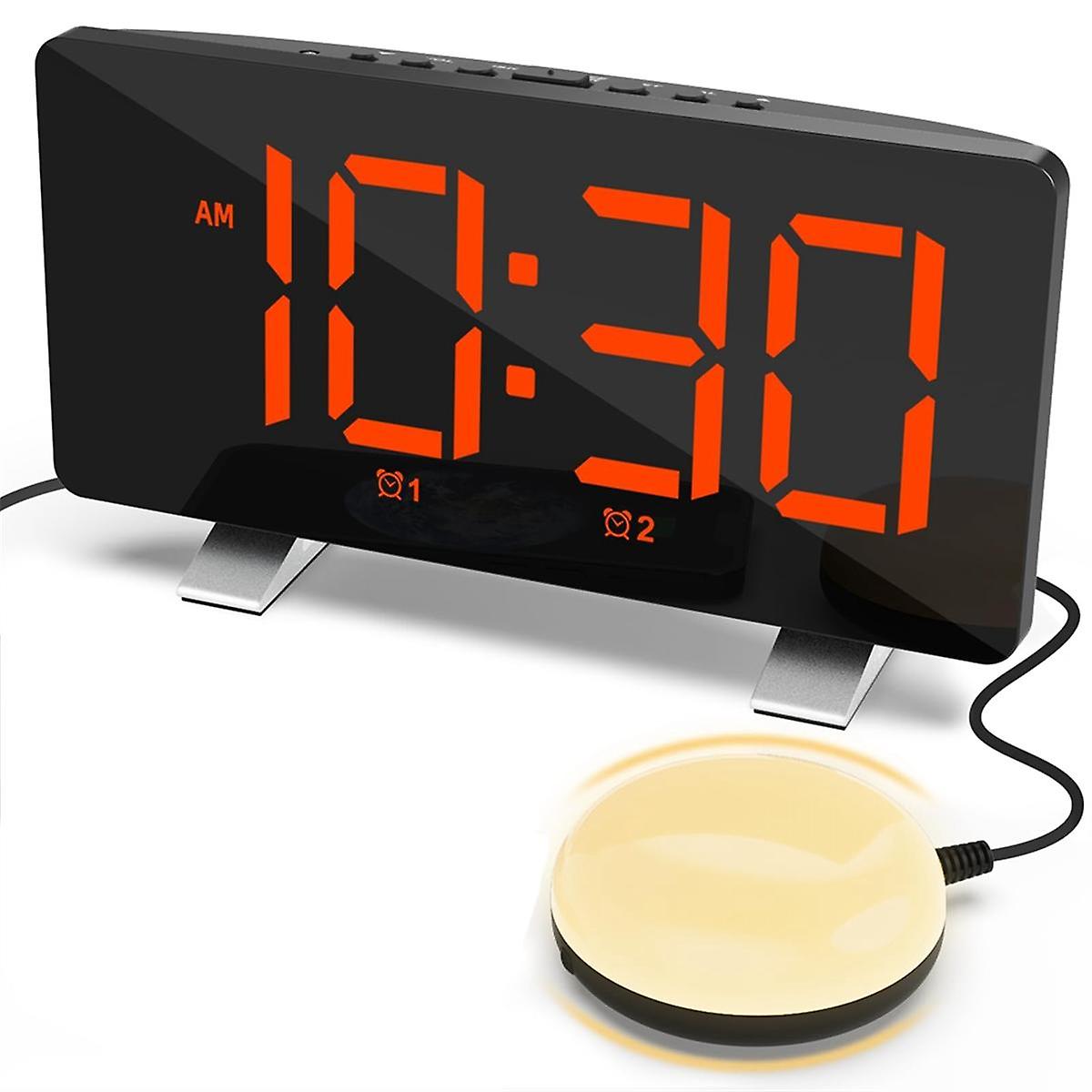 Alarm Clock for Heavy Sleepers Adults, Vibrating Alarm Clock with Bed Shaker, Large Display, Wake U