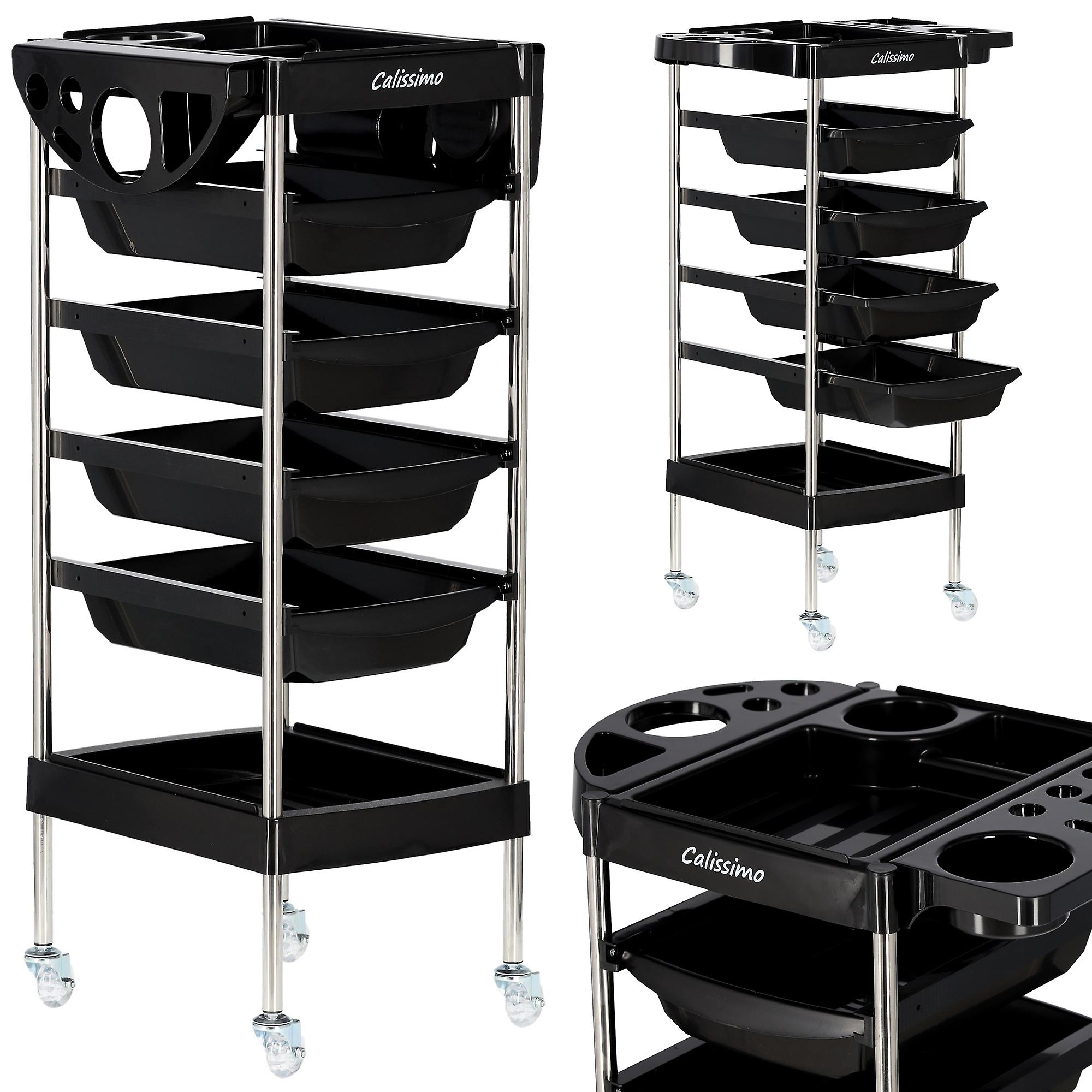 Frisör Hjälpare Vagn Färgningsbord Hjulad X7 För Skönhetssalong Lådskåp